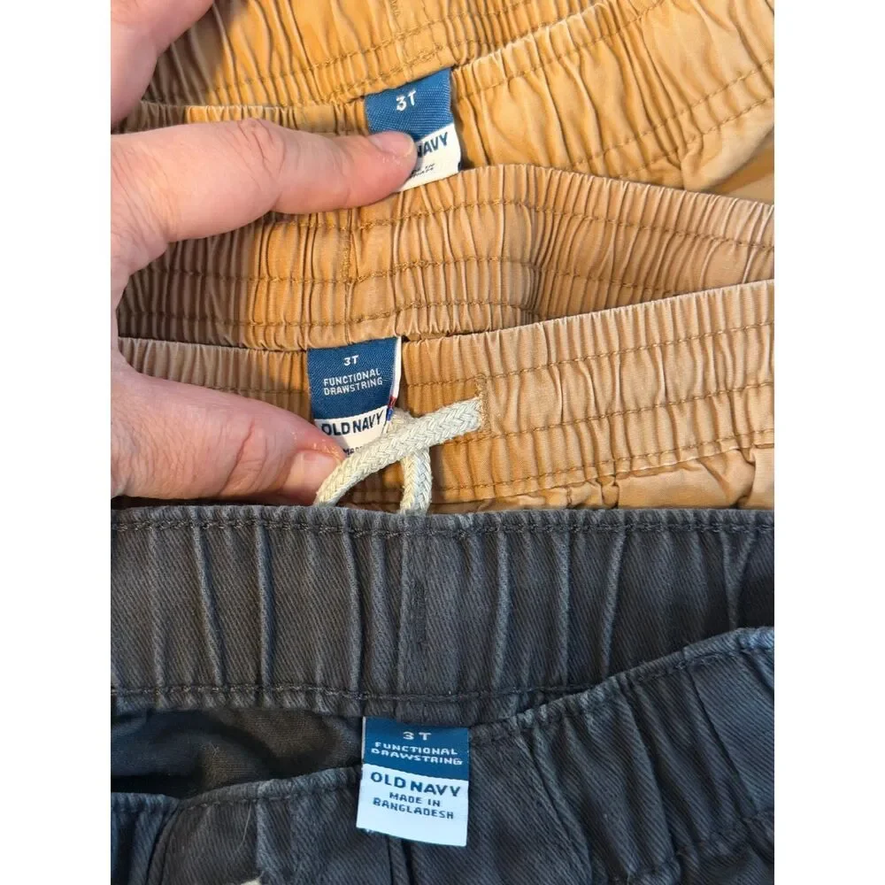5 pull up shorts size 3T tan/grey/blue Old Navy and Gap